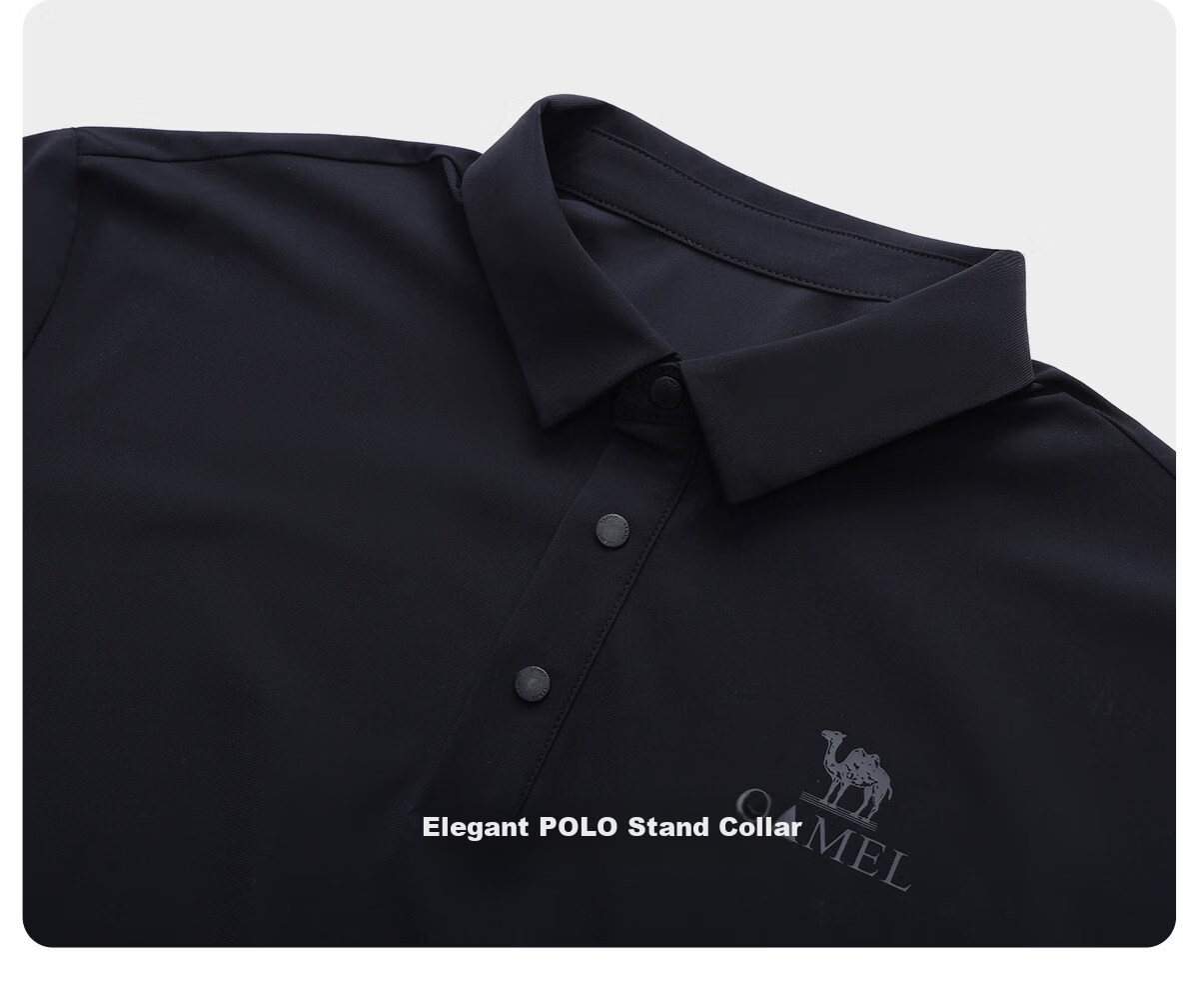 CAMEL Outdoor Quick-Dry Short Sleeve Polo Shirt Ice Cooling Wrinkle-Resistant Breathable Sweat-Absorbing Sports Sun Protection Top A25BZ01059 39