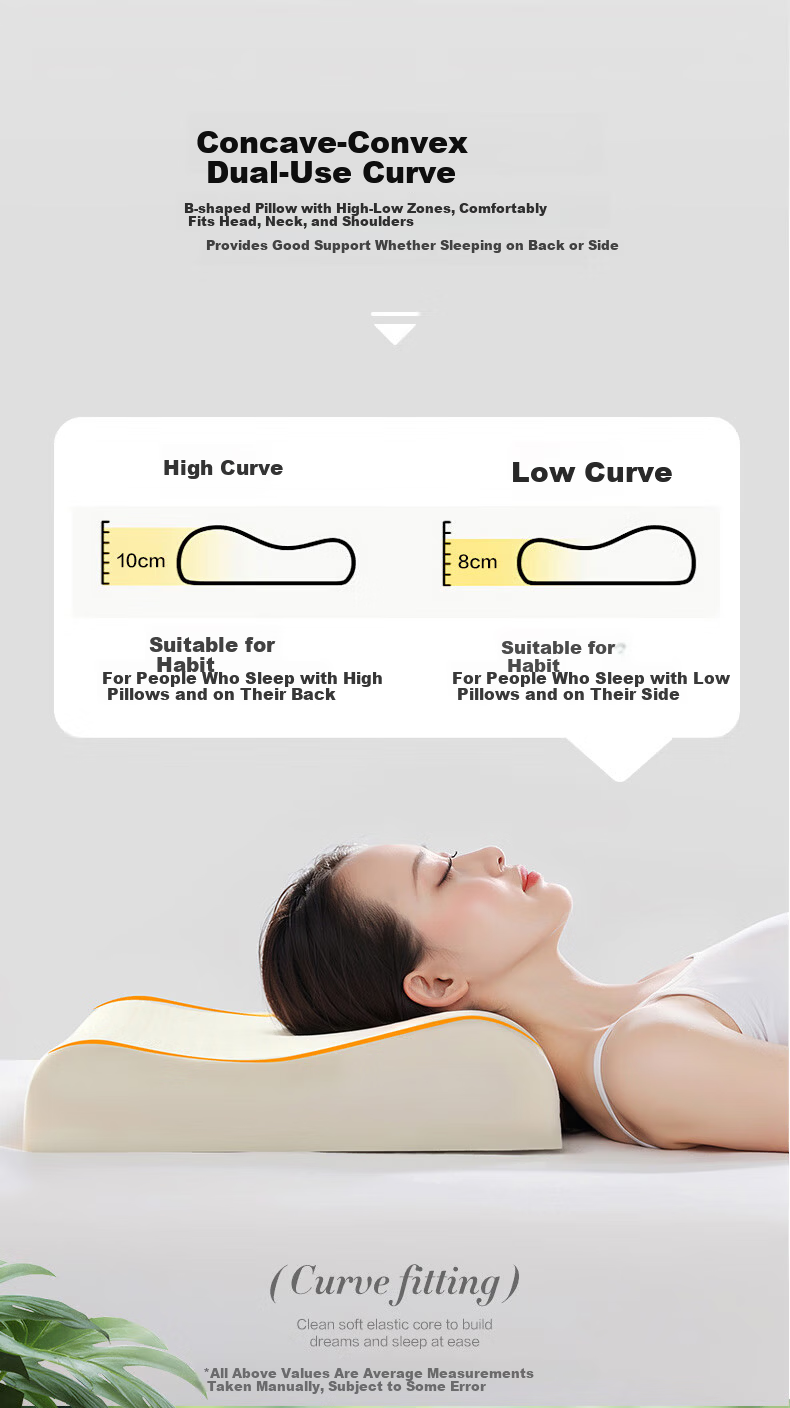 FUANNA Thai Imported Natural Latex Pillow, Antibacterial Fabric Wavy Breathable Adult Cervical Pillow Core Gift 60*40cm 11