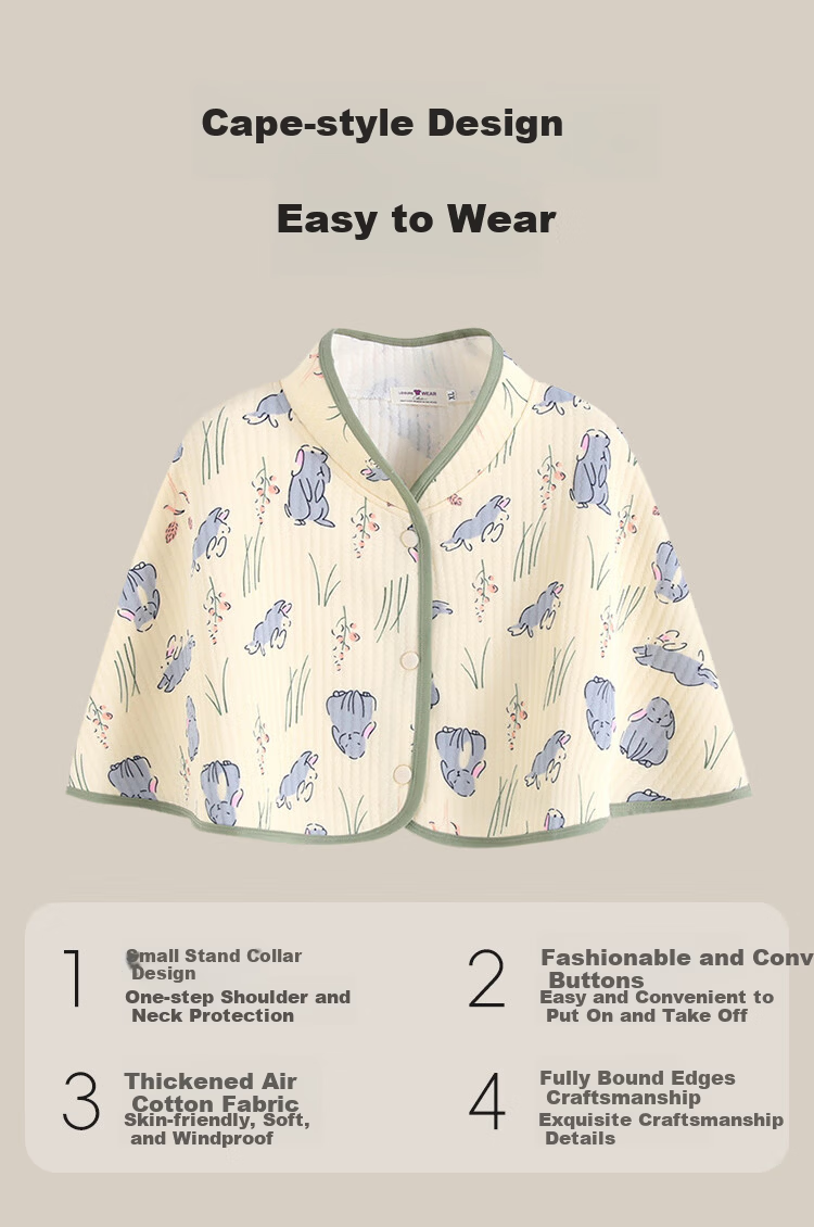 Aibaozi Postpartum Shoulder Warmer Autumn Winter Thickened Cold-Proof Maternity Nursing Shawl Wheat Ear Rabbit M432 5