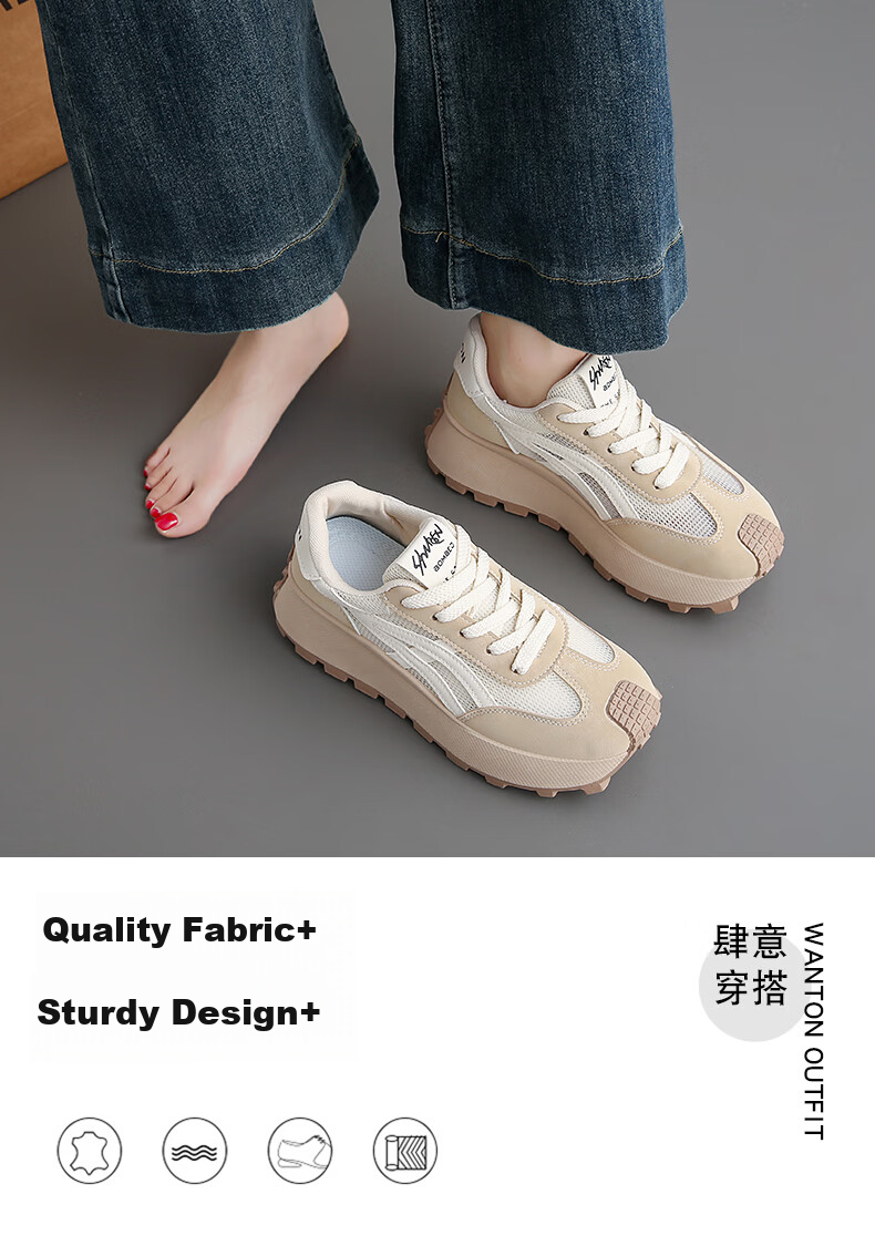 CARTELO Women's Casual Shoes Spring Colorblock Thick Sole Lightweight Sports Sneakers 1689 Gray Size 40 12