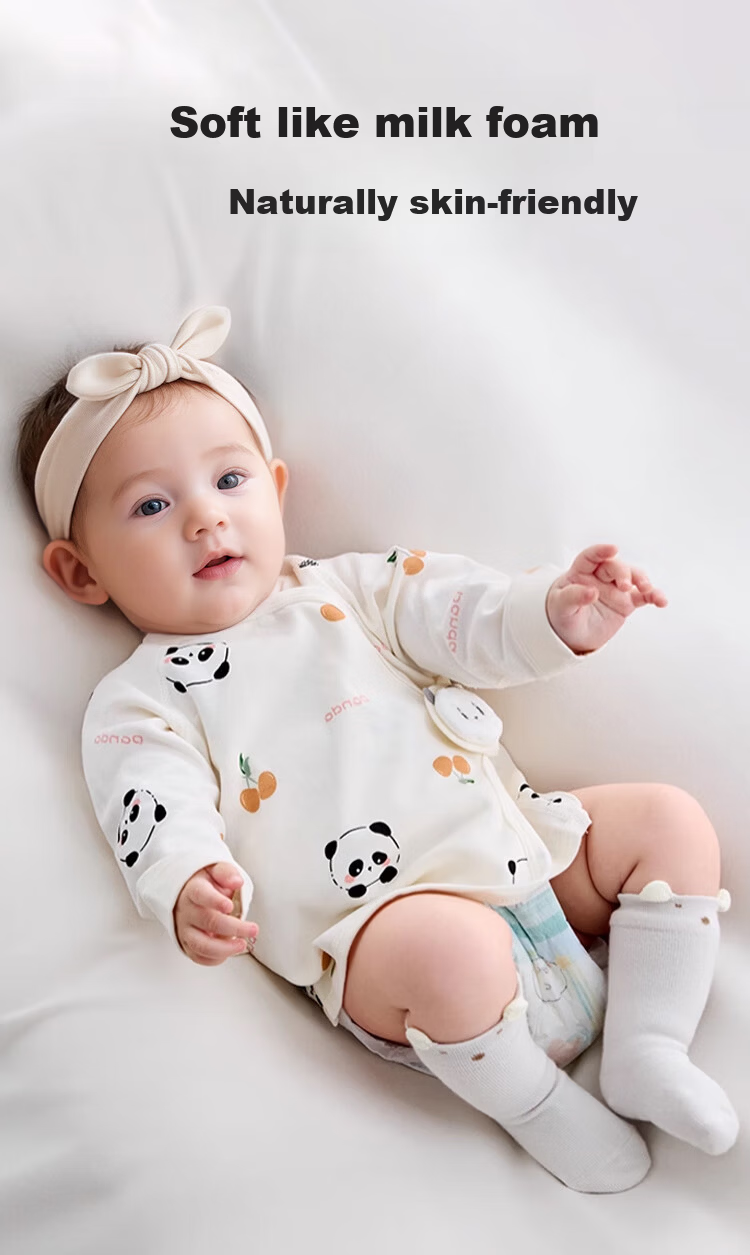 Aibaoshi Baby Clothes Spring And Autumn Pure Cotton Newborn Half-Back Shirt, Infant Monk Outfit 2-Piece Set White + Pink Size 52 T193 3