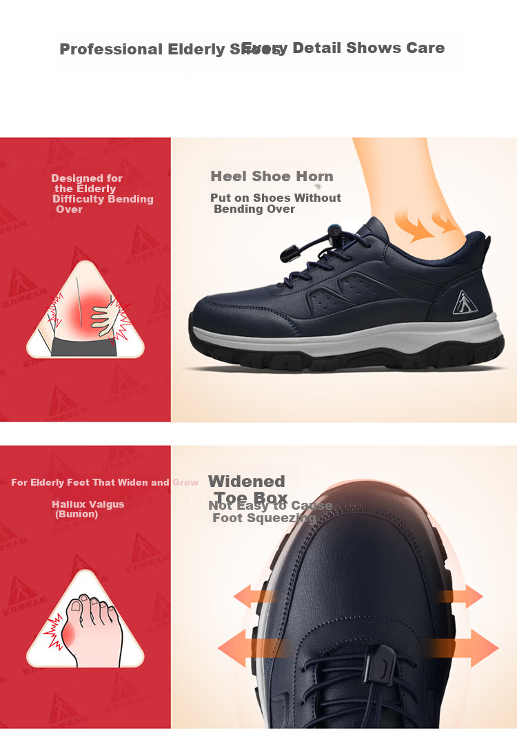 Zulijian 2026 New Autumn Winter Leather Casual Shoes Lightweight Soft Sole Dad Shoes Outdoor Middle-aged and Elderly Non-slip Sports Men's Shoes 8