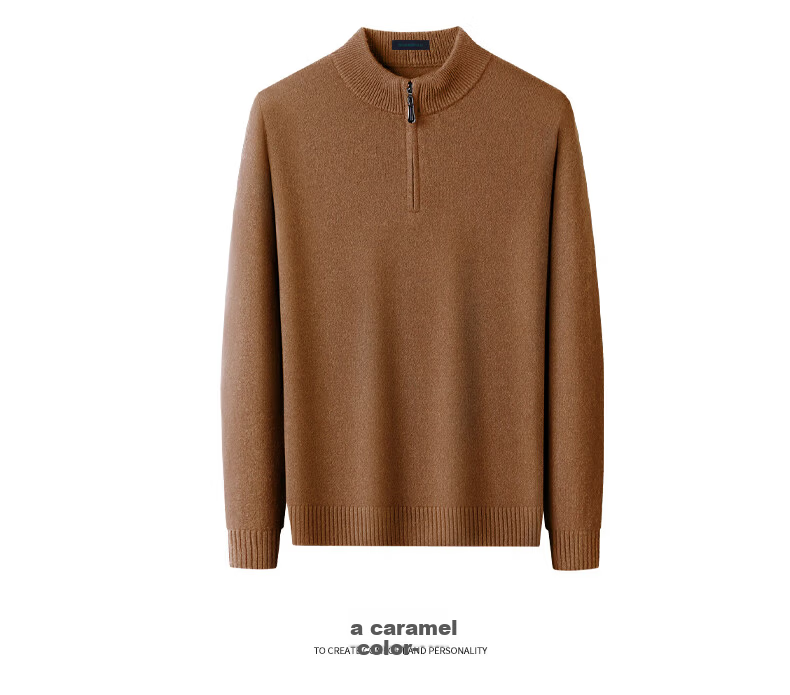 SHANSHANSHANSHAN Men's Wool Sweater Autumn Winter 100% Pure Wool Thickened Warm Base Shirt Red Sweater for Dad's Birth Year 25