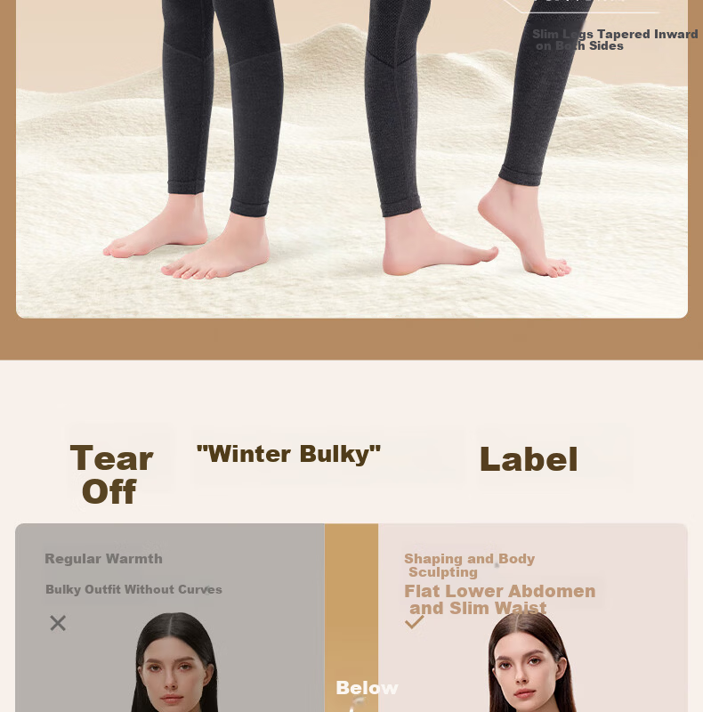 GRACEWELL Women's Seamless Thermal Underwear Set, Skin-Enhancing Base Layer, Slim Fit Autumn Top and Bottom, Cocoa Brown, Size F 5
