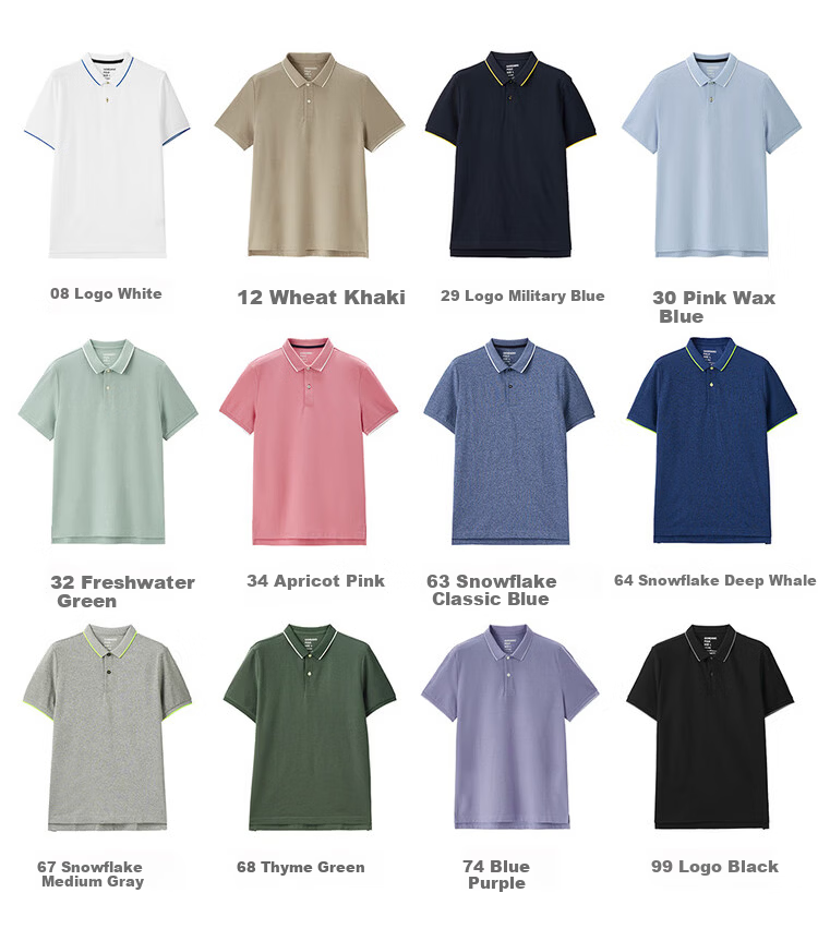 Giordano Men's Short Sleeve Polo Shirt New Pique Fabric Commuter Casual Colorblock Collar Top 01016425 21