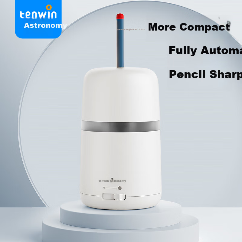 Astronomy Elementary School Fully Automatic Electric Pencil Sharpener for 6-8mm Diameter Large Triangular Pencils Children's Electric Pencil Sharpener Stationery White S8813-2