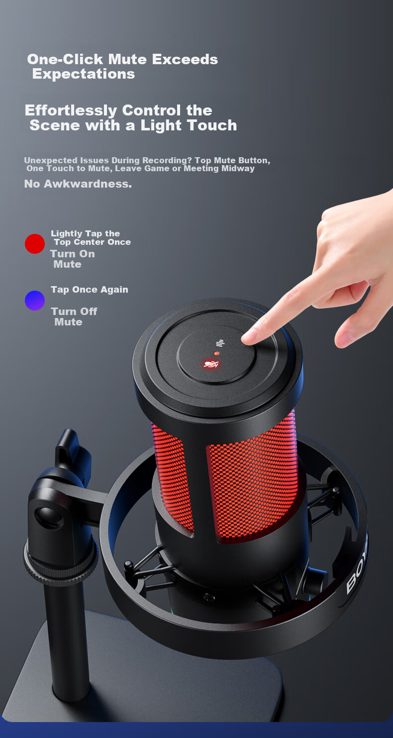 BOYA G30 Computer Live Streaming Microphone Gaming Condenser Desktop Microphone for K-Singing, Dubbing, Recording, Video Conferencing with Noise Reduction 5