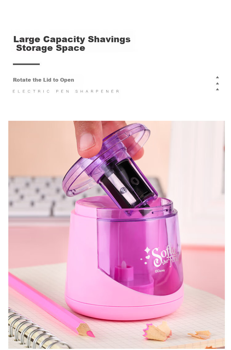 Disney Automatic Pencil Sharpener for Elementary Students Electric Pencil Sharpener Strawberry Bear A73143-T1 3