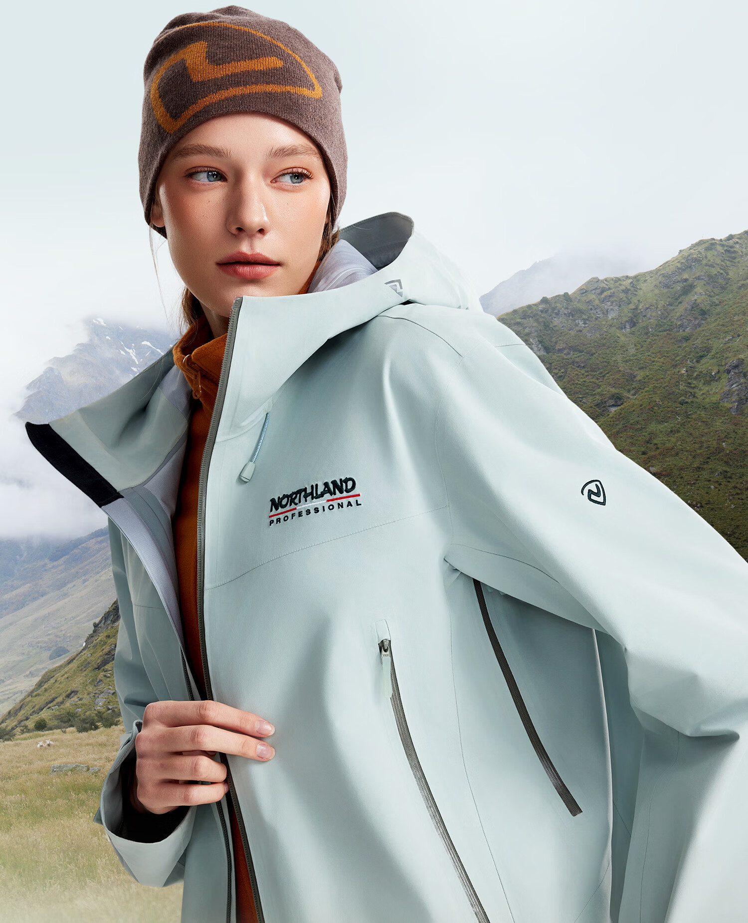 NORTHLAND 【Gale】3L Hard Shell Waterproof Windproof Hiking Mountaineering Jacket Unisex Outdoor Shell Jacket 3