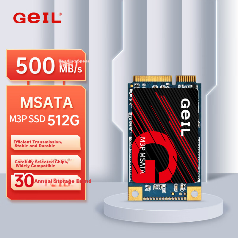 GEIL 512GB mSATA SSD Solid State Drive Desktop Laptop High-Speed 500MB/S M3P Series