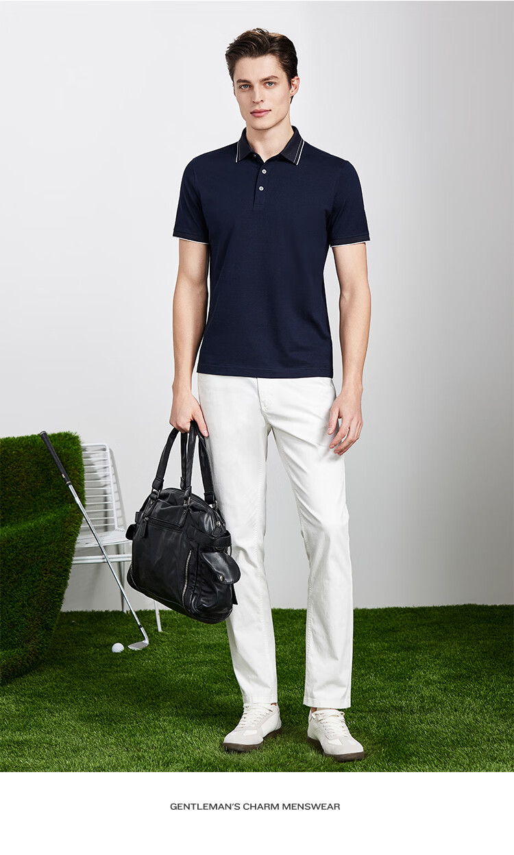 Antonio 55% Mulberry Silk Cooling Breathable High-End Short Sleeve Polo Shirt Men Summer Knitted Business Casual T-Shirt Top 46
