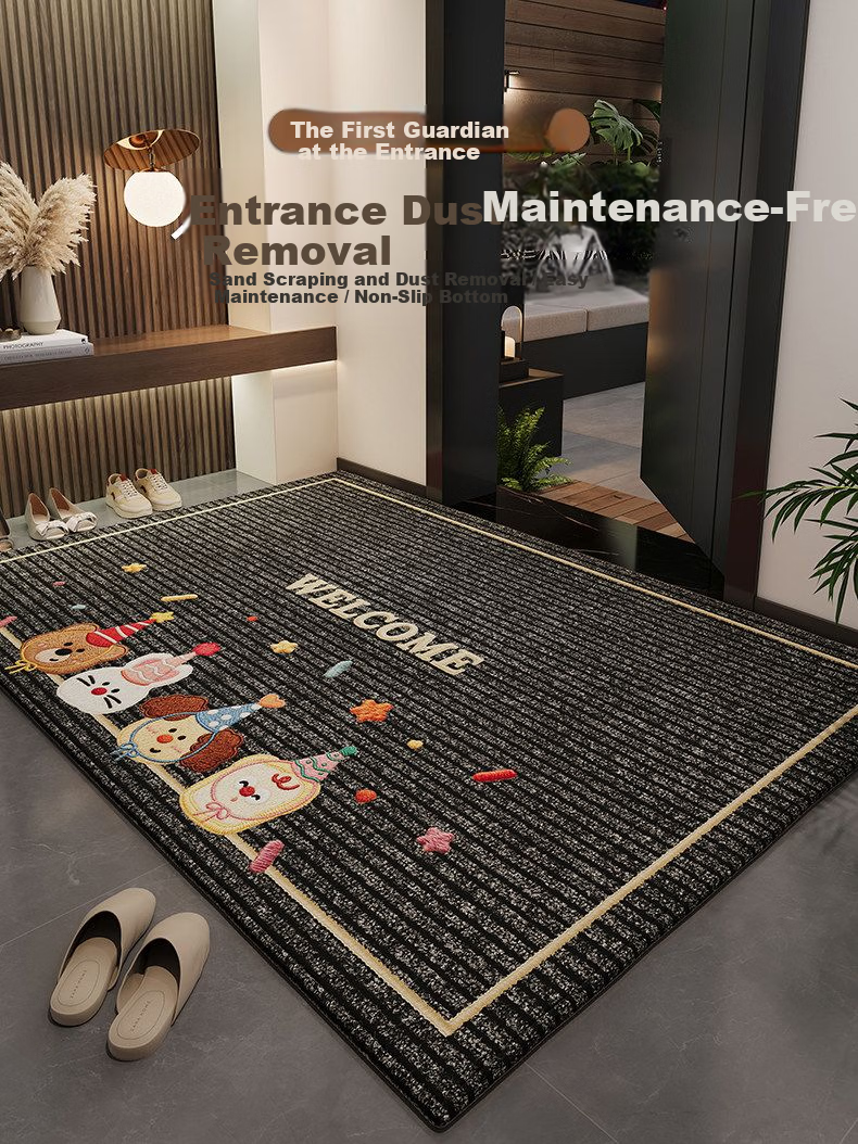 Bahainiao Cartoon Doormat for Horse Year, Cuttable, Dirt-Resistant, Entrance Hall Outdoor Foot Mat, Non-Slip, Mud-Scraping Door Mat 2
