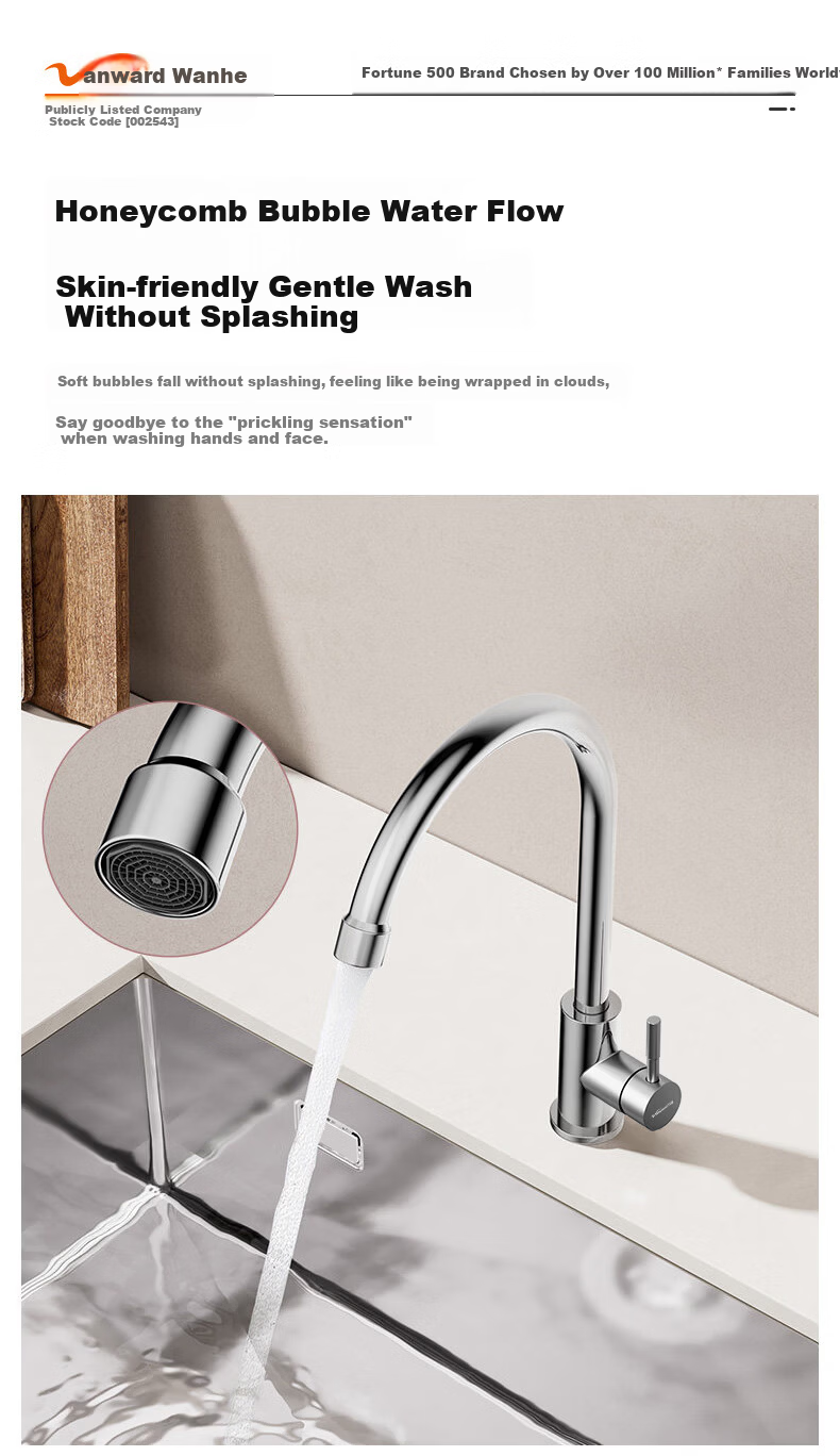 Vanward Stainless Steel Single Cold Faucet 360° Rotatable Outdoor Laundry Balcony Sink Tap 8