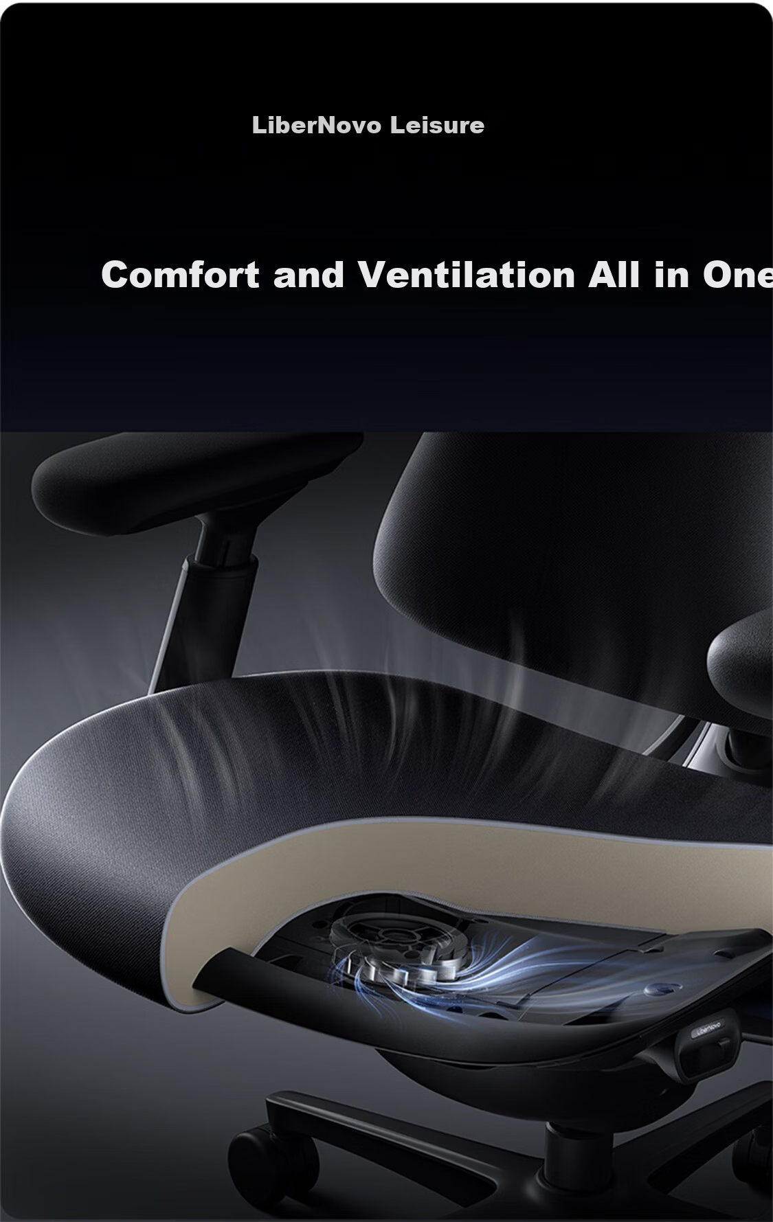 LiberNovo Omni Dynamic Ergonomic Computer Office Chair OC-1Pro Graphite Gray Standard Edition 5