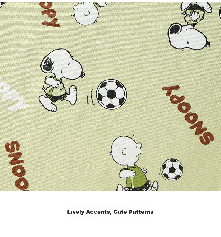 SNOOPY Children's Thermal Underwear Set Boys Autumn Long Johns Baby Pajamas Warm Base Layer Feiyue Football Green 15