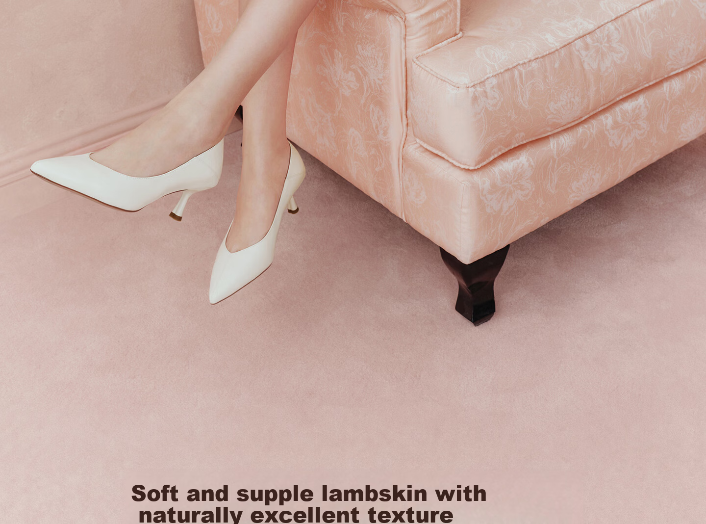 TATA Cat Heel Women's Mid Heel Pointed Toe Pumps 26 Off-White Size 37 3