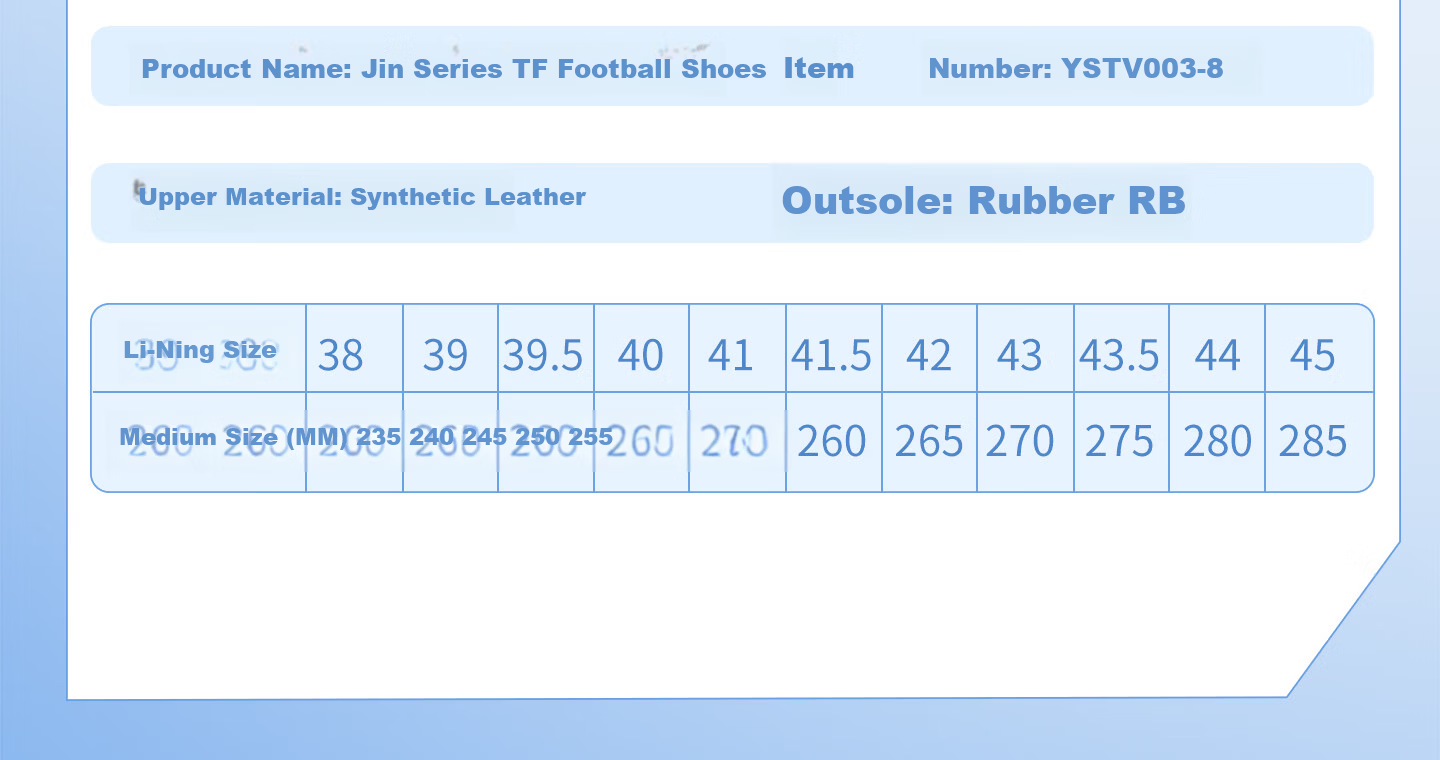 Li-Ning Men's Football Shoes TF Turf Studs Adult Youth Student Professional Training Competition Sports Non-Slip Breathable Cleats Size 42 29