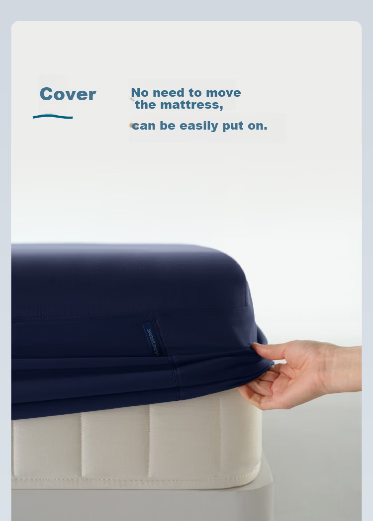 Atour Planet Deep Sleep Fitted Sheet Machine Washable Non-Slip Easy Fit Universal Bed Sheet Four Seasons Rock Blue Gray 180*200cm 8