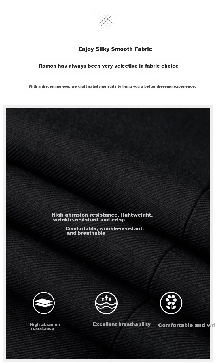 ROMON Plus Size Business Casual Large Size Men's Suit Jacket Loose Fit Big and Tall Blazer 2