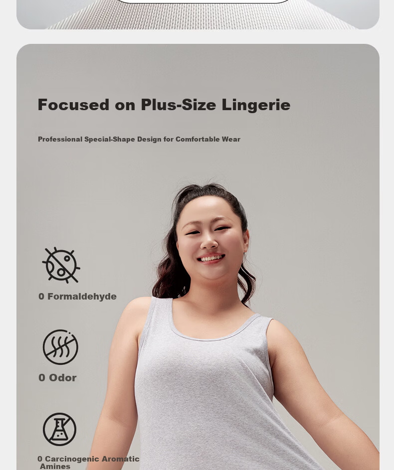 Yiershuang Plus Size 100% Cotton Women's Vest 2-Pack Odor-Resistant Breathable Cotton Tank Top for Plus Size 5