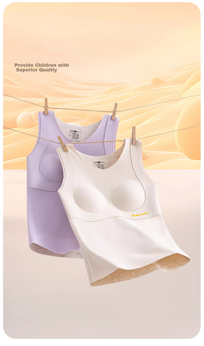 GUJIN 2-Pack Girls' Thermal Bras Vest Student Underwear for Teen Girls Age 15, Junior High and High School, Size L 7