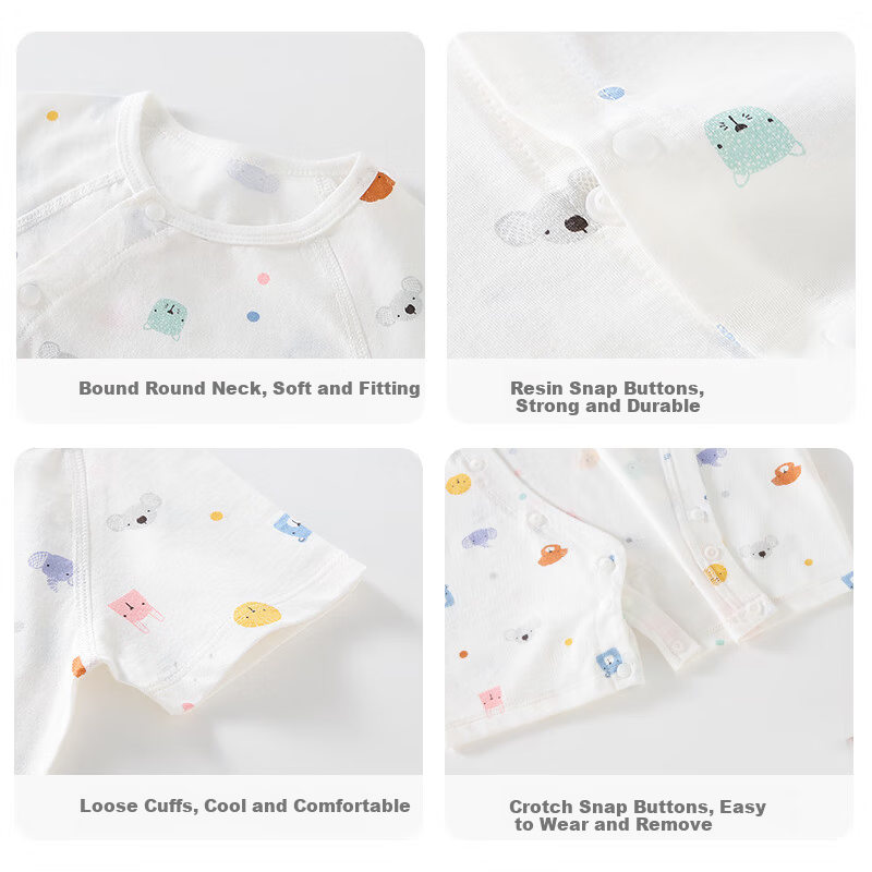 Qiaojiao Duck Baby Clothes Newborn Summer Thin Romper Class A Pure Cotton Full Moon Baby Crawling Suit Summer Pajamas