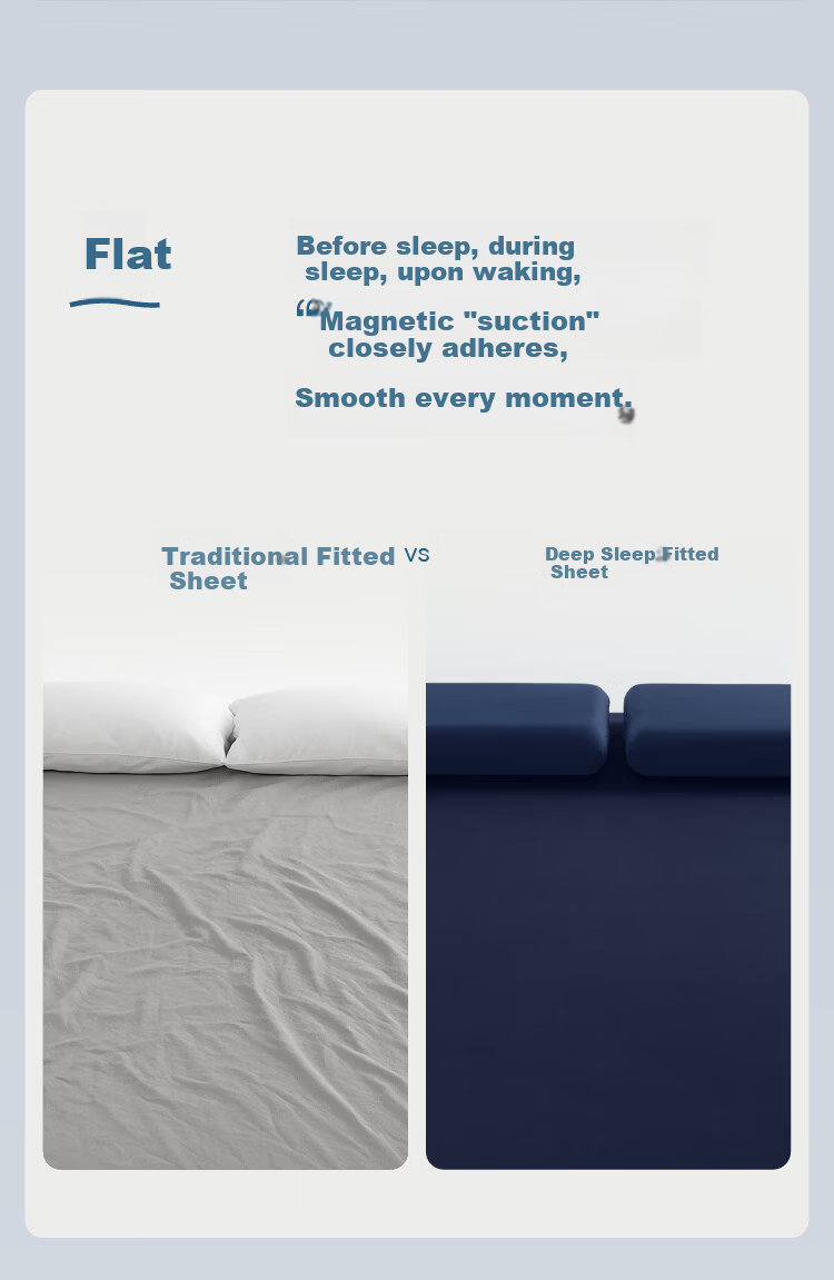 Atour Planet Deep Sleep Fitted Sheet Machine Washable Non-Slip Easy Fit Universal Bed Sheet Four Seasons Rock Blue Gray 180*200cm 7