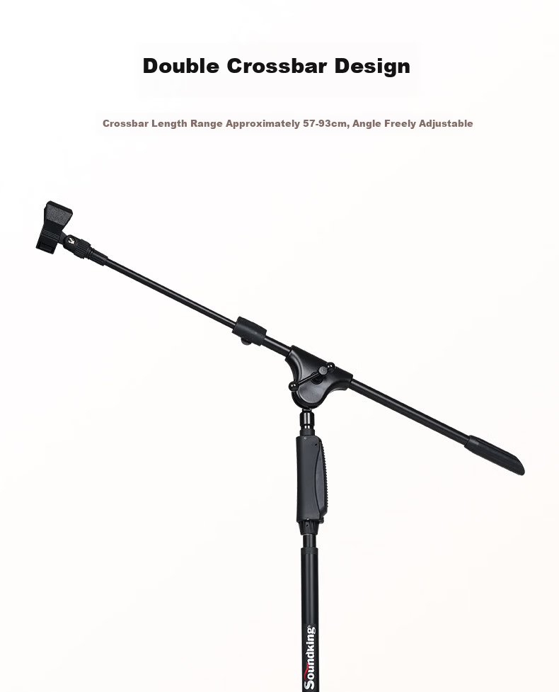 Soundking Microphone Round Base Floor-Standing Metal Mic Stand Single-Hand Adjustable KTV Microphone Stand 4