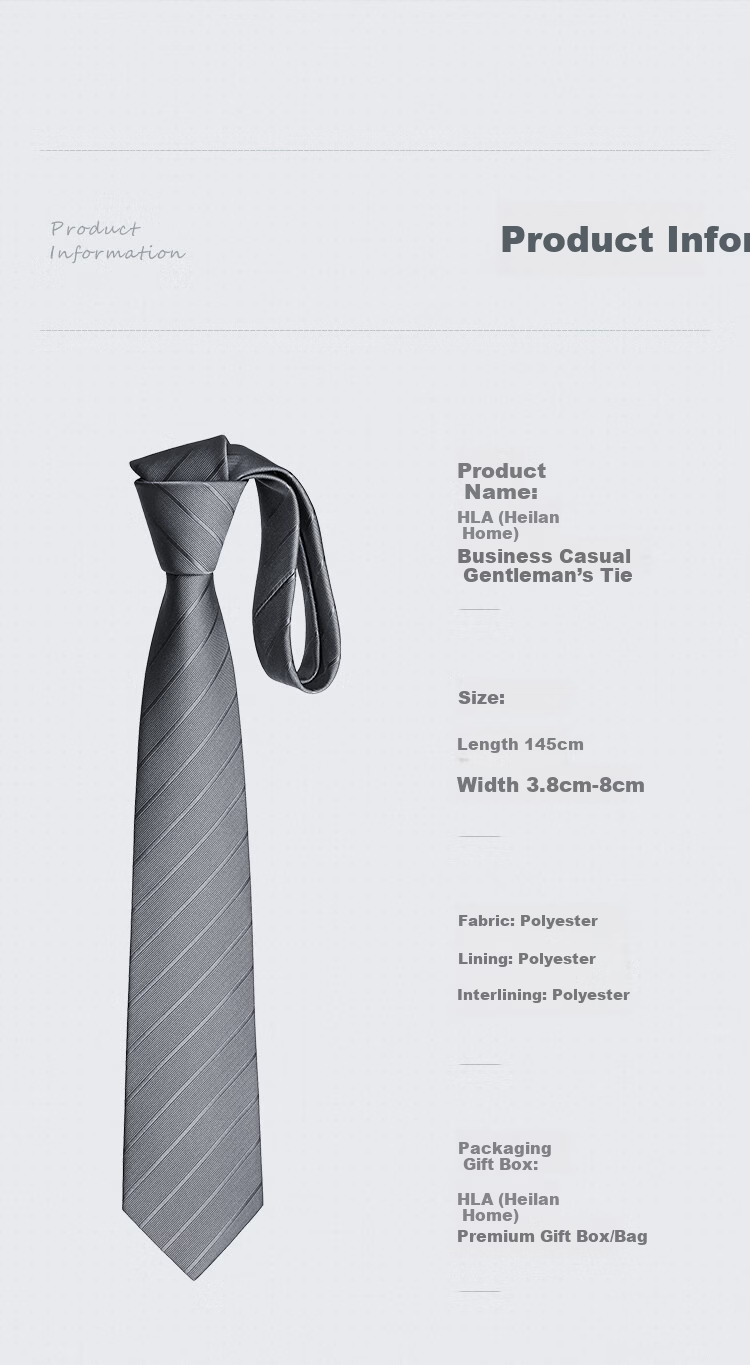 HLA Heilan Home Men's Business Formal Striped Tie Versatile Interview Work Wedding Hand-Tied Gift Box Set 10