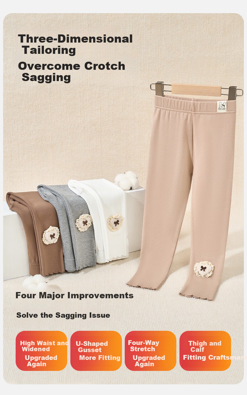 Ziyouxi Children's Autumn Leggings 9/10 Pants 2025 New Girls' Versatile Comfortable Fall Trousers 3