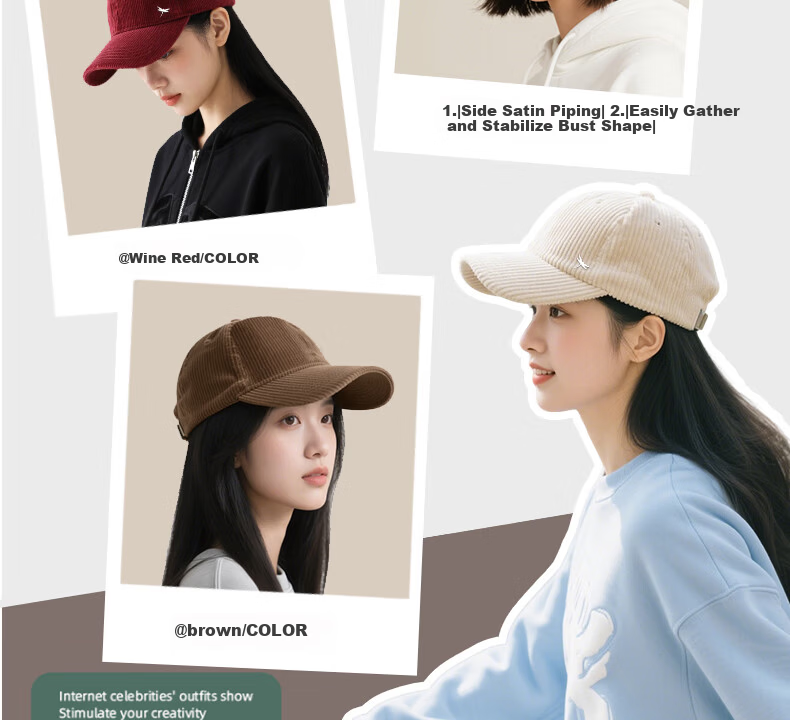 Red Dragonfly Women's Autumn Winter Warm Baseball Cap Korean Style Outdoor Sunshade Sunscreen Large Head Circumference Slim Face Duckbill Hat 15