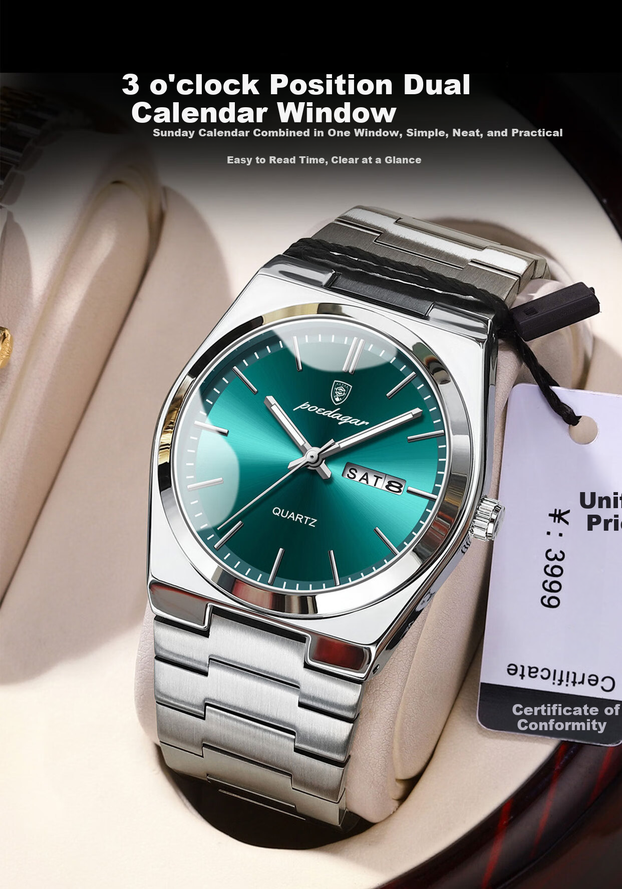 GEORGCOUNT Swiss Business Men's Watch 2025 New Waterproof Luminous Quartz Automatic Steel Band 11