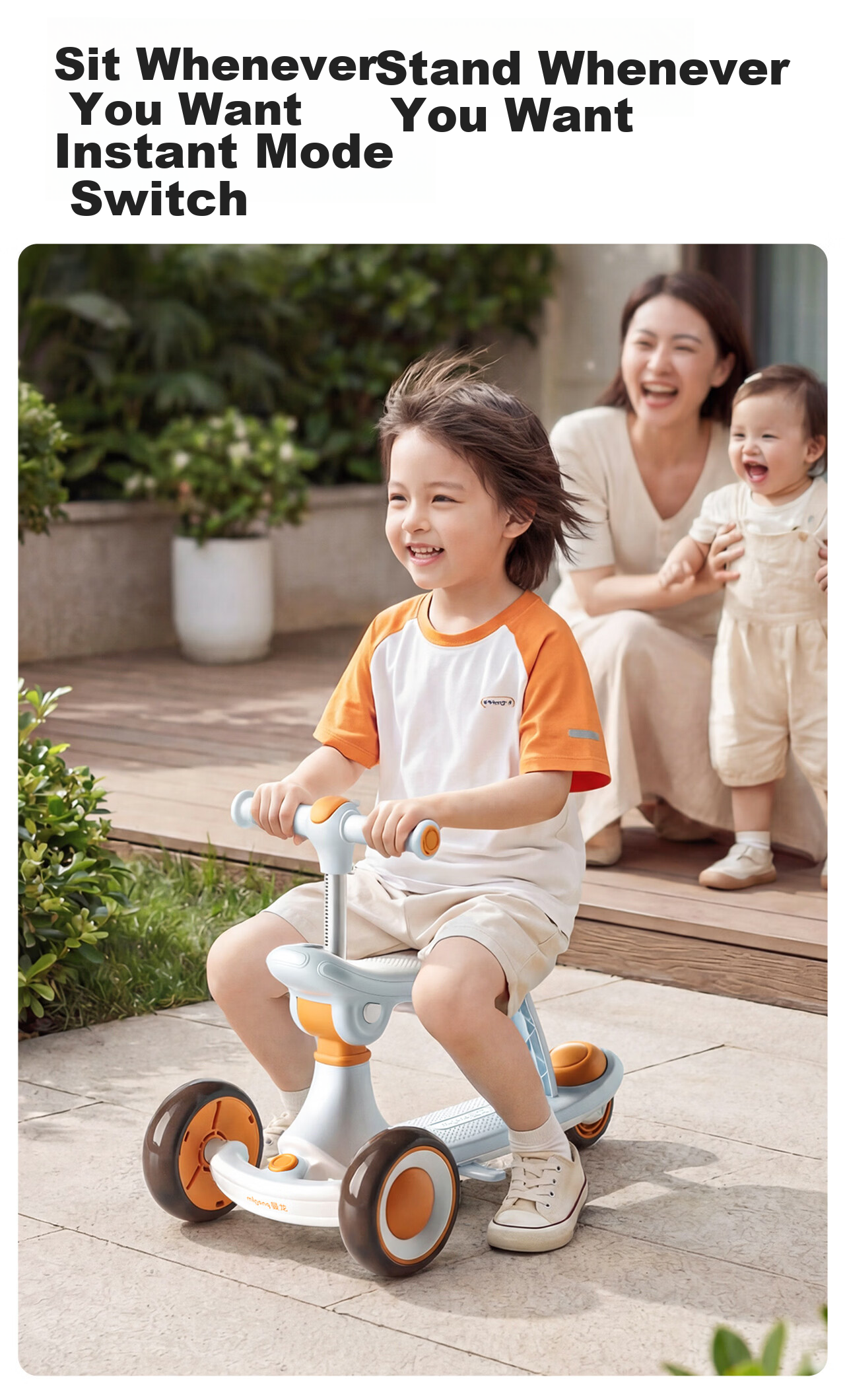Manlong Kids Scooter 1-3-6-12 Years Old Baby Ride-On Balance Bike Blue 7