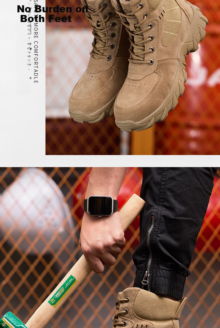 Dinggu Safety Shoes for Men, Steel Toe Anti-Smashing Puncture-Resistant High-Top Work Boots, Lightweight Autumn And Winter Fleece-Lined JD1286ZGM40 12