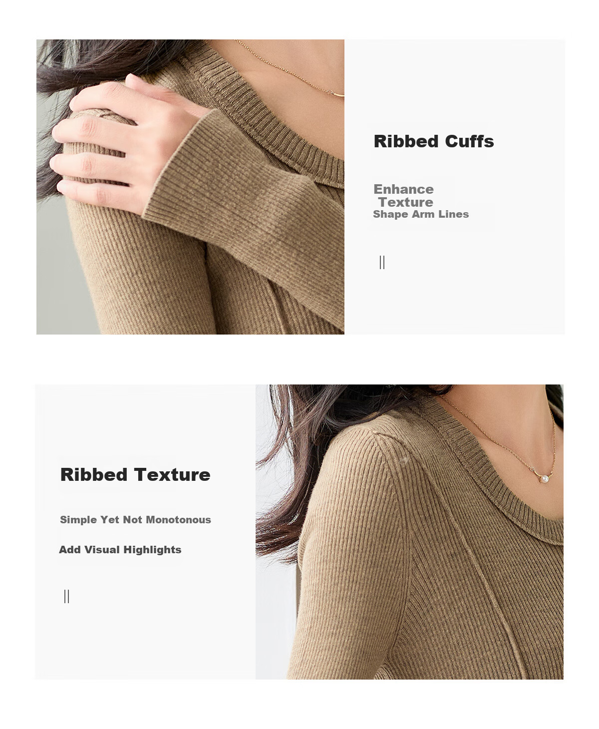Chushen Chunqiu Women's Knitwear Wilderness Melard Fashion Versatile Round Neck Basic Knit Top S143Z3020 4