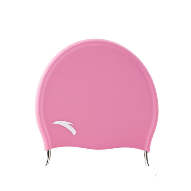 ANTA Silicone Waterproof Swimming Cap for Adults and Children, Unisex Long Hair Ear Protection, Non-Tight, Non-Sticky Pink Swim Cap