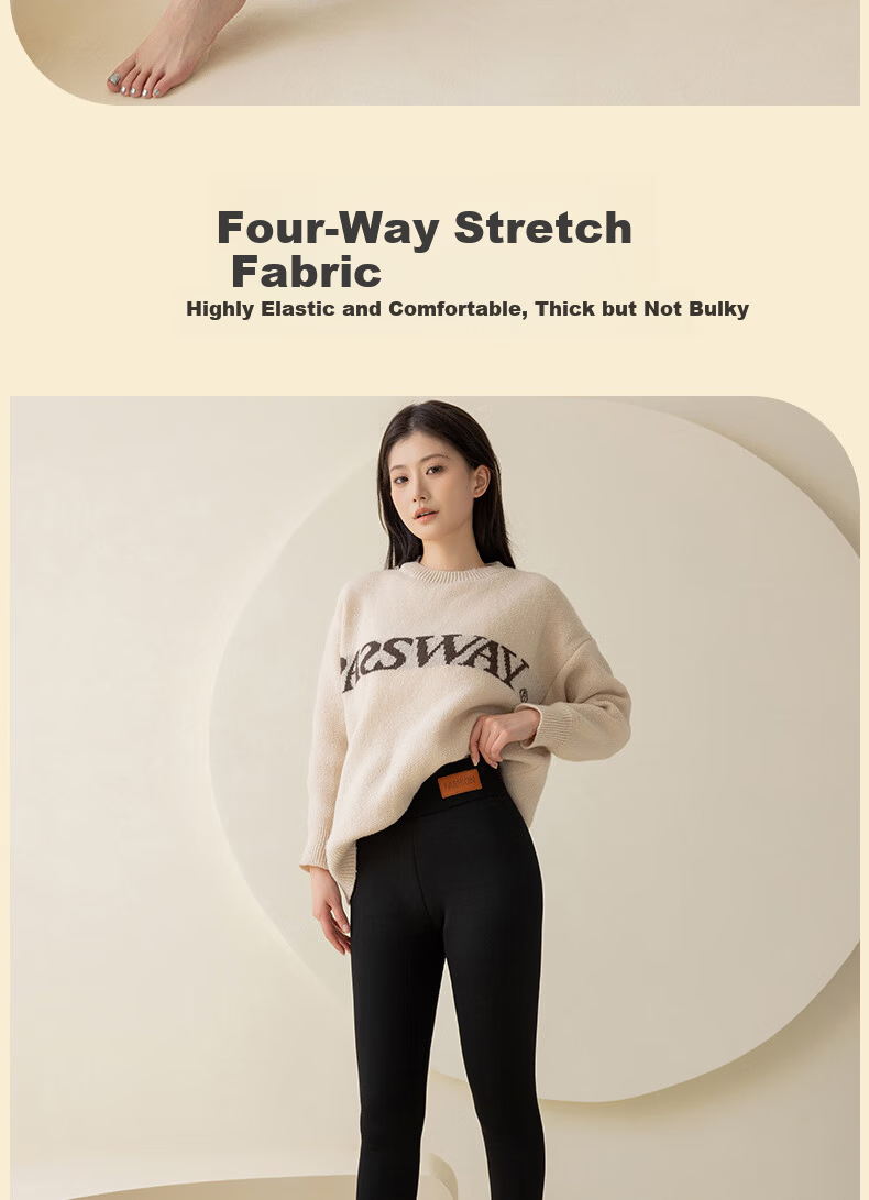 LangSha Women's Fleece-Lined Thickened High-Waist Thermal Leggings with Lamb Wool, Warm Cotton Pants for Outdoor Winter Wear 7