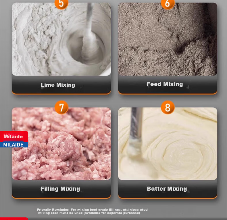 Milade High-Power Electric Mixer for Putty Powder, Cement Mortar, Paint, and Dough Mixing 11