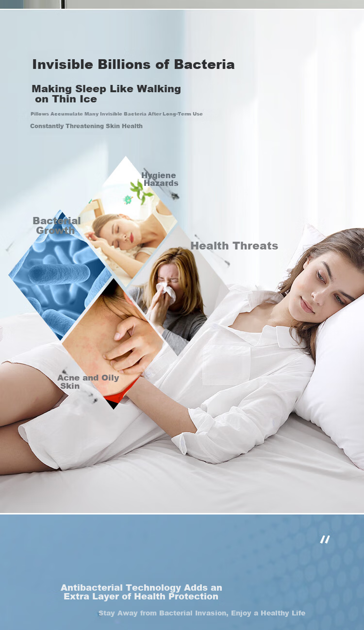 Mercury Home Textiles 100% Cotton Single Pillow Core Antibacterial Low Pillow 2nd Generation (Low Type/Jade Pink) Single Pack 74*48cm 5