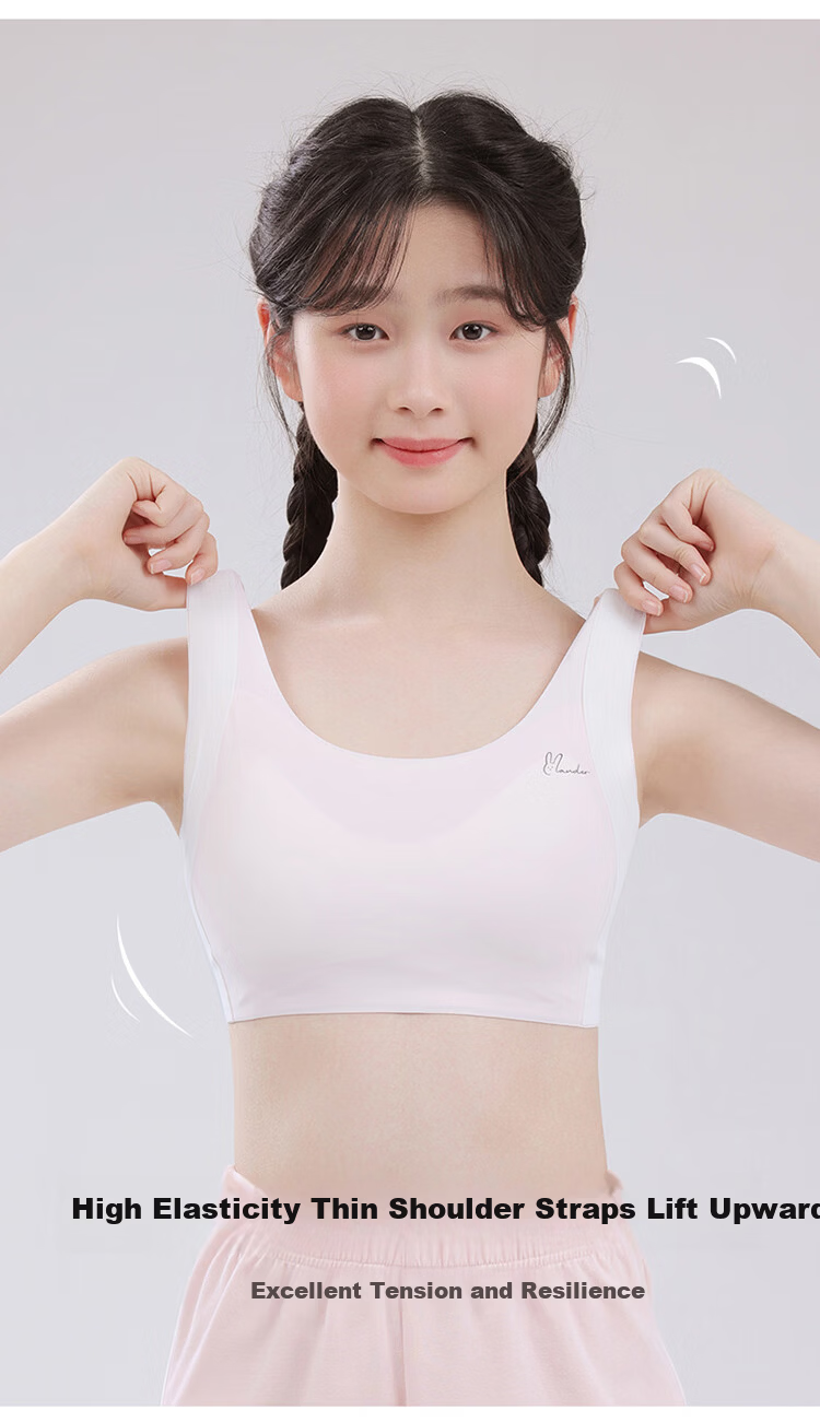 Tingmei [Class A] Developmental Girls' Seamless Invisible Sports Posture Correction Shockproof Teen Bra for Middle and High School Students 10
