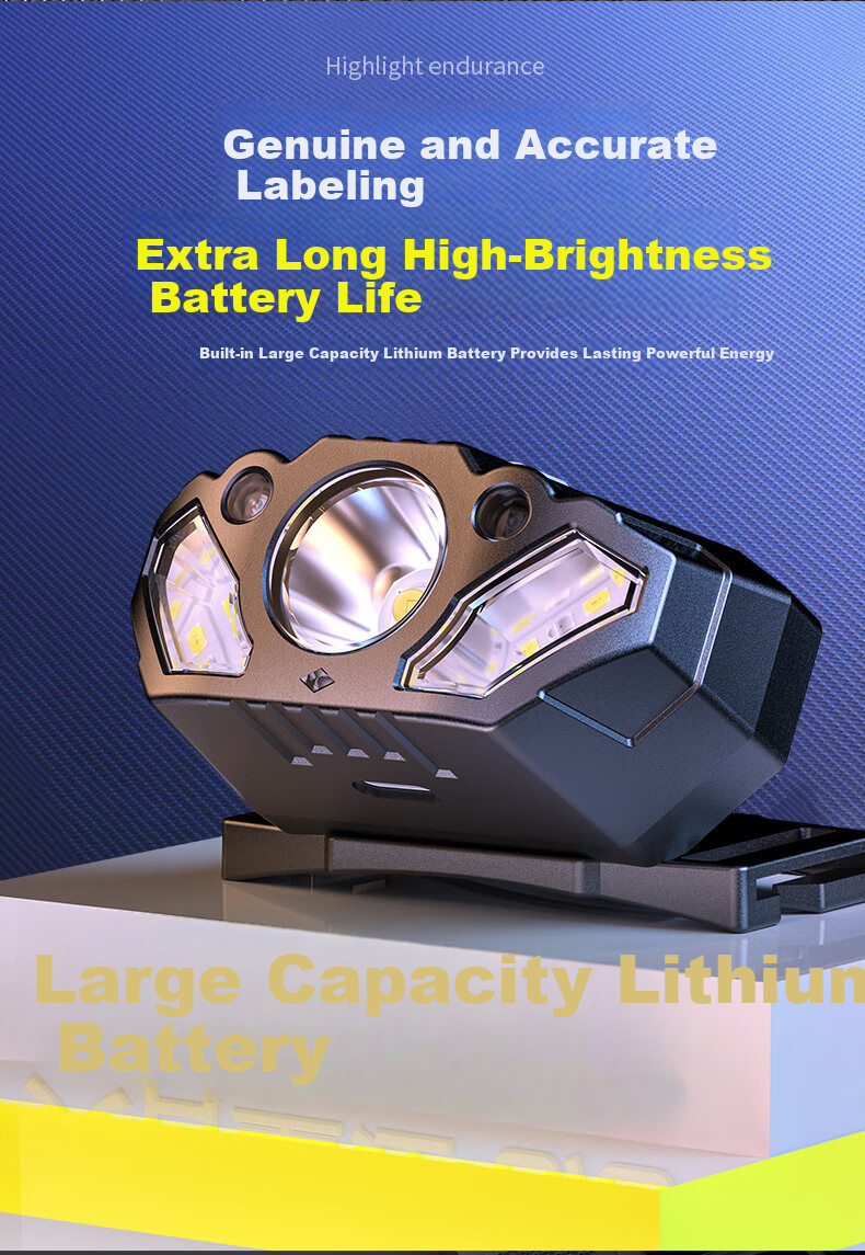 EWPLIRE WASP Multi-Light Headlamp High Brightness Long Battery Life Long-Range Sensor Night Fishing Headlight Outdoor Head Torch 9