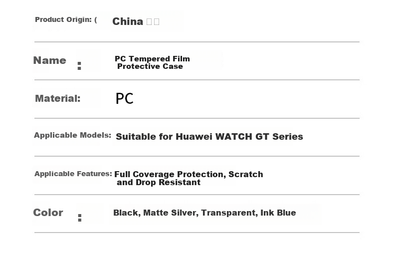 CHENSONG New Release GT6 Protective Case and Screen Protector for Huawei Watch GT6 PC Tempered Shell Integrated 46mm Transparent Shockproof 11