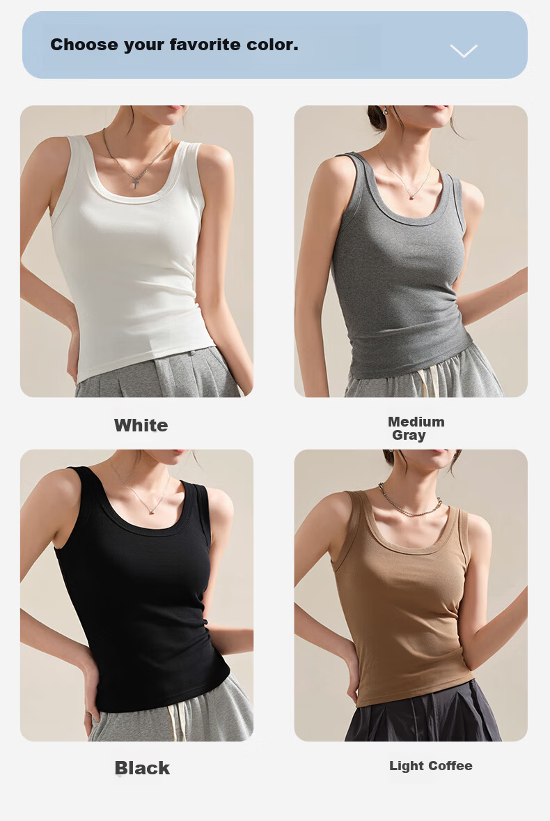 MiiOW Summer Lightweight Cotton Vest for Women 2025 New Slim Fit Outerwear Breast Coverage Backless Camisole Base Top 5