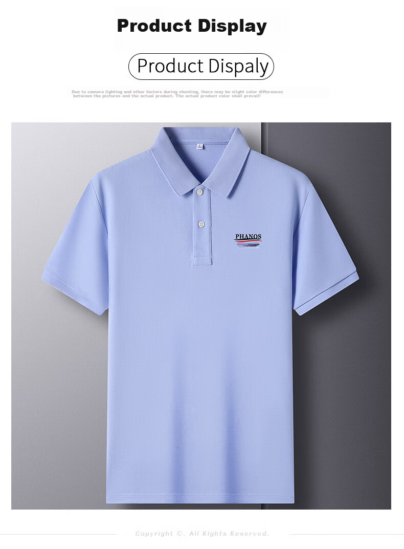 Hengyuanxiang 100% Cotton Short Sleeve Men's Summer 26-Count Letter Print Polo Shirt Thin Versatile Top 3