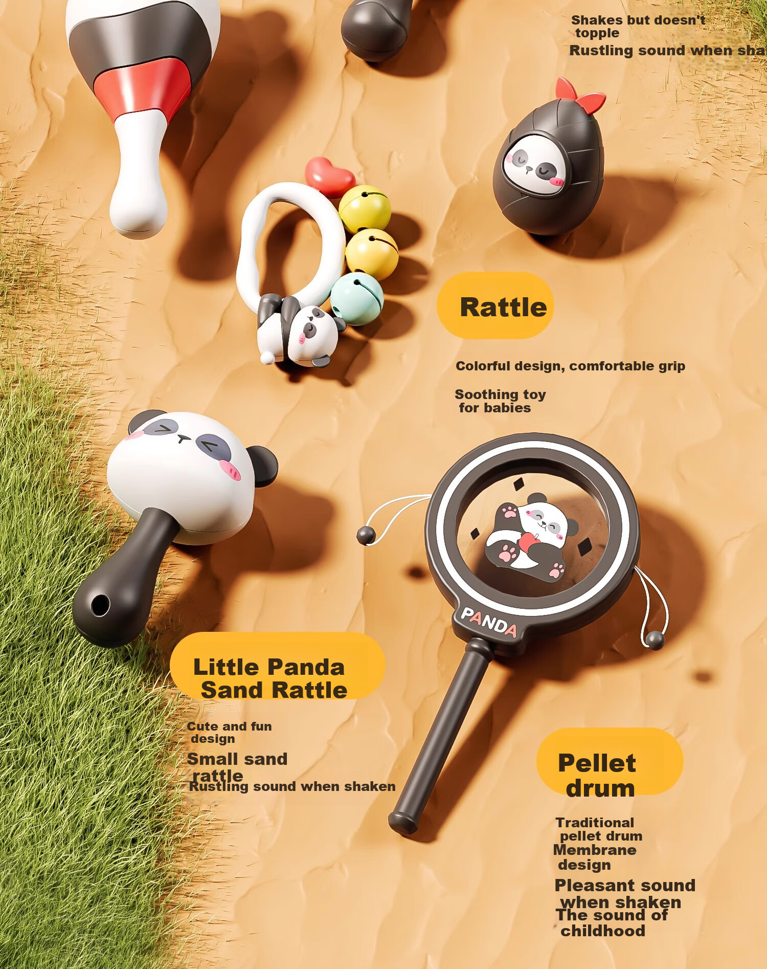 Taodudu Children's Day Gift Newborn Gift Box Panda Rattle Baby Toy Baby Rattle 0-6-12 Months 5