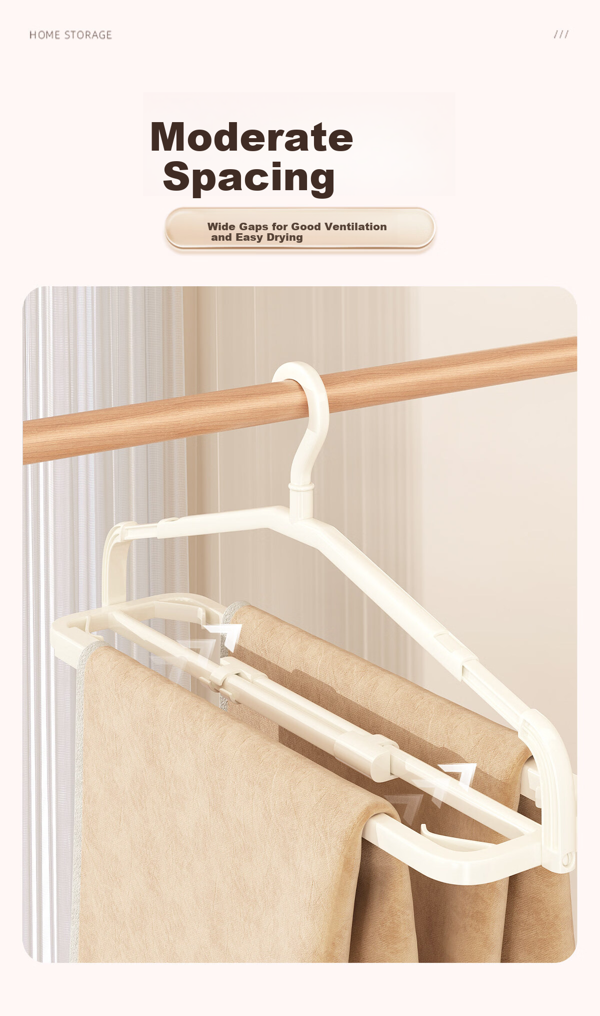 MUYA Telescopic Clothes Hanger for Drying Quilts, Bed Sheets, Bath Towels, and Bedding - Extra Long Household Hanger 4