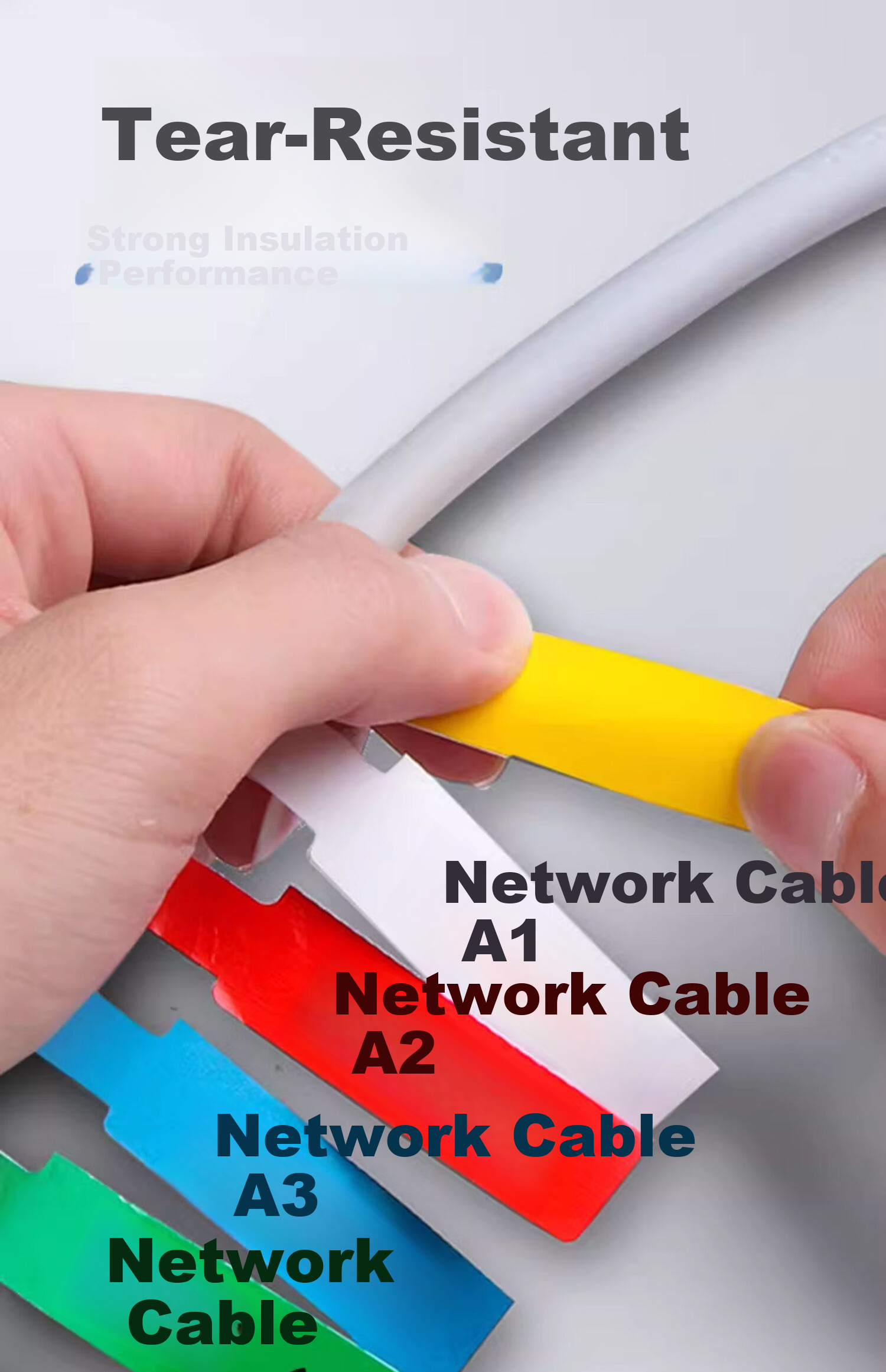 Congpai Network Cable Label Stickers Cable Tags Data Wire Label Paper Wire Marking Cable Charging Line Identification 6 Colors 180 Pieces 9
