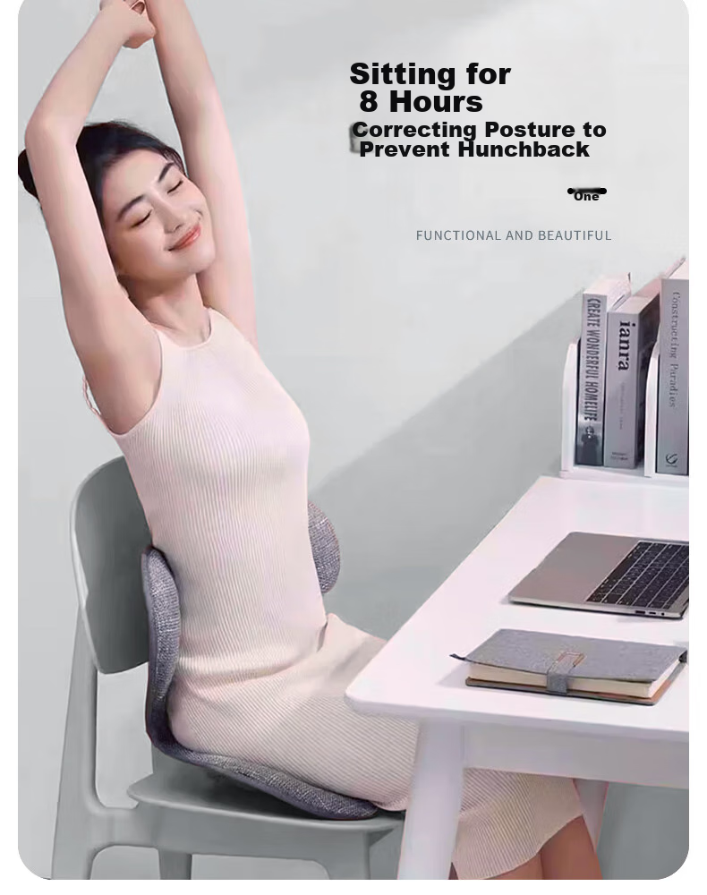 Ali Japanese Petal Lumbar Support Cushion, Office Back Pain Relief, Buttocks Shaping, Integrated Seat Cushion for Posture Correction, Light Pink 3