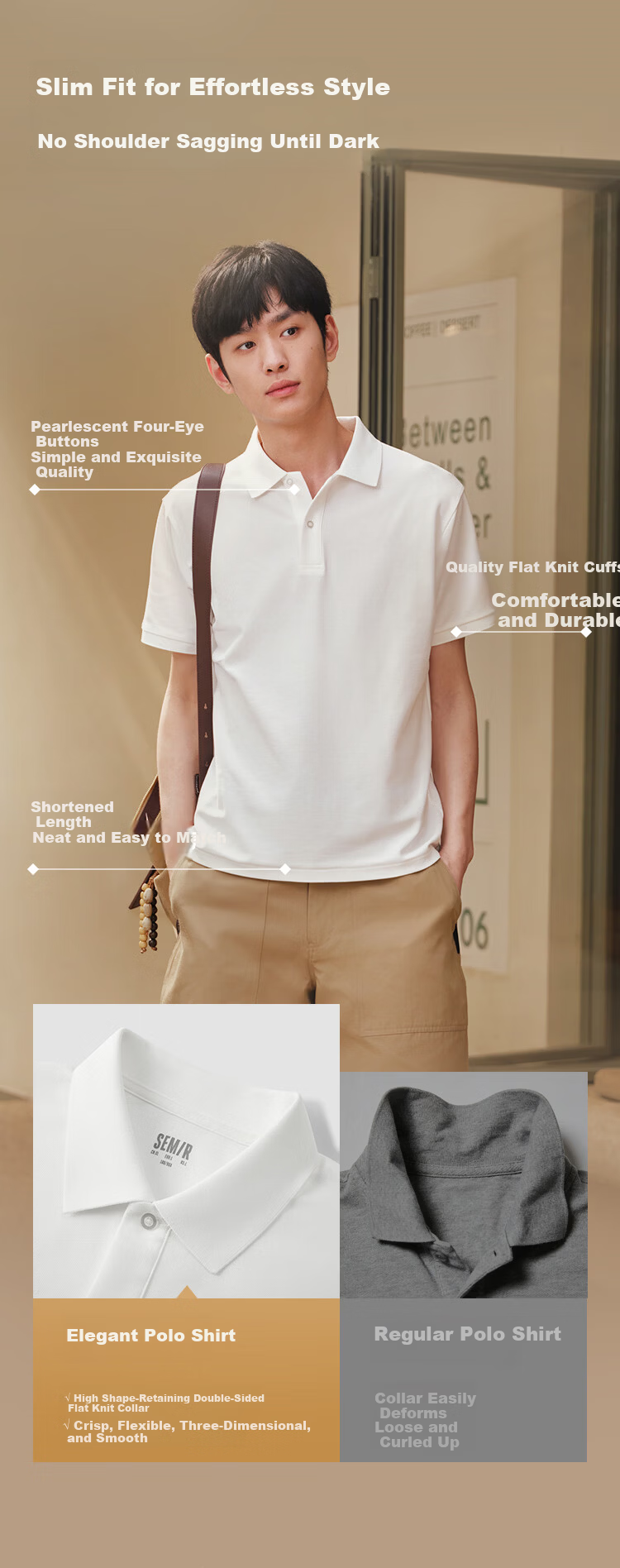 Semir Men's Polo Shirt Moisture-Wicking Quick-Dry Cooling T-Shirt Commuter Short Sleeve Summer 109326115101 4