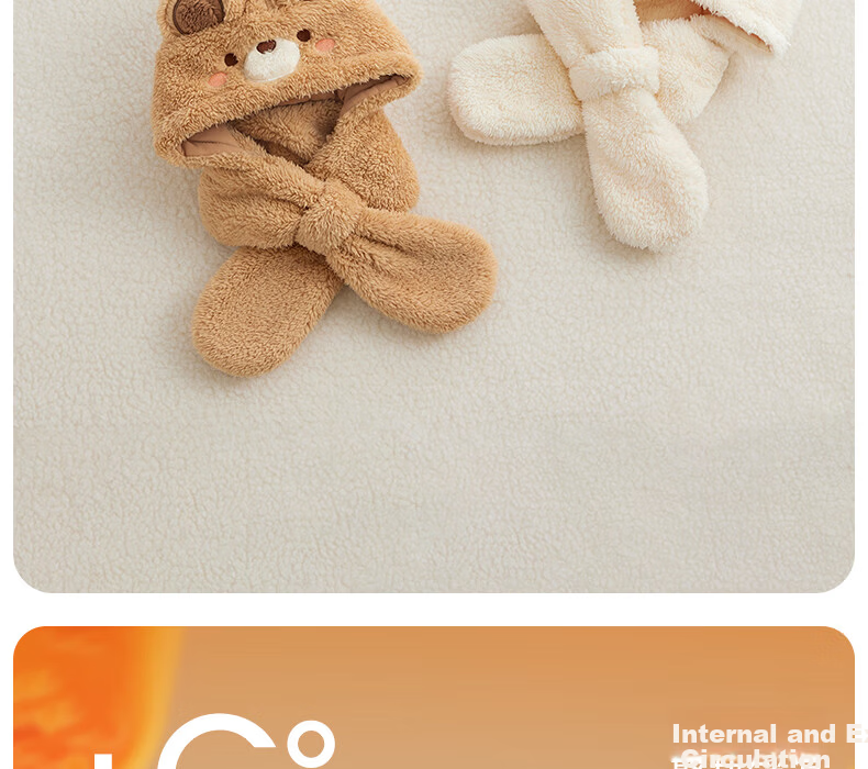 Beitais Baby Hat and Scarf Set, New Autumn Winter Thickened Windproof Neck Warmer for Boys and Girls 9